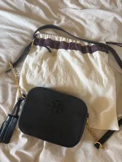 TORY BURCH 黒 レザーショルダーバッグ