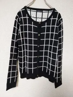C.D.S BASIC チェック柄 長袖 カーディガン 【L】のサムネイル