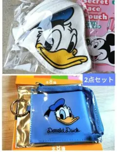 【ドナルド】 ディズニーキャラクター シークレットウォレット カラビナ付き