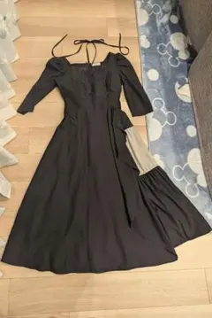 And Couture 異素材ドッキングワンピース　ブラック