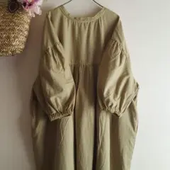 美品 ビアズリー 人気色 ミント ギャザーチュニック 前後2WAY バンド 