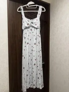 ジェラートピケ　 イチゴ柄 マキシワンピース