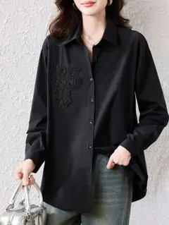 シャツ ブラウス 無地 大きいサイズ オシャレ レディース 着痩せ 通勤