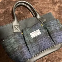 【最終値下】ウールチェック柄トートバッグ