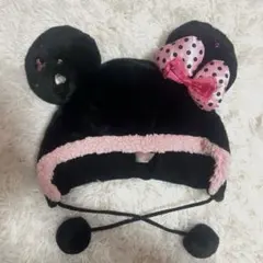 ディズニーファンキャップ ミニー 黒ゴールド リボン - メルカリ