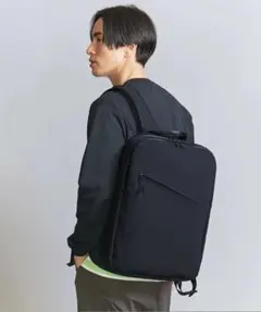 （チャック未修理）シンプルな黒いバックパック/ 小松マテーレ -21L-のサムネイル