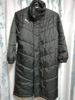 Puma プーマ　黒 ブラック ダウン　ロングコート　ベンチコート　140