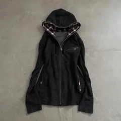 00s archive 풀 Zip 파커 안감 체크 그런지 y2k 오빠계