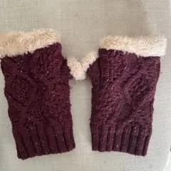 ワインレッド 指なし手袋