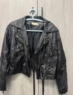 ブラック シングルライダースジャケット