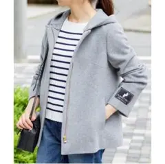 ROPE' 2WAYフーデットコート　ノーカラーコート　ショートコート