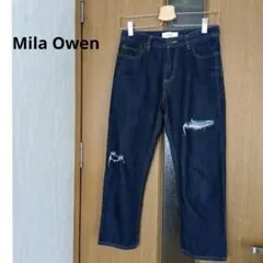 Mila Owen ダメージストレートデニム アンクル丈