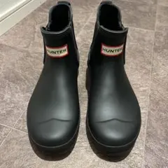 【美品】HUNTER ショートレインブーツ ブラック UK4 23㎝