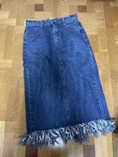 デニムスカート　フリンジ