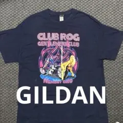 GILDAN Tシャツ　紺　ピンク