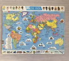 LARSEN 世界地図パズル DIE ERDE 厚紙 知育玩具【1ピース欠品】のサムネイル