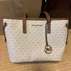 MICHAEL KORS MKロゴ トートバッグ ホワイト ブラウン