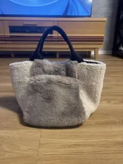 ファー ハンドバッグ グレー