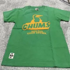 CHUMS グリーン ロゴプリント Tシャツ