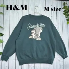 売り尽くし【H&M 】✨Mサイズ✨長袖トレーナー✨グリーン系✨スノーホワイト