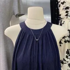 1243 ティアードデザイン ノースリーブチュニック ネイビー