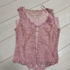J&R ピンク 刺繍 レースビスチェ Mのサムネイル