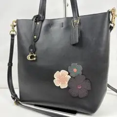 【美品】コーチ COACH ティーローズ ショルダーバック ブラック 2way COACH（コーチ）の「ローグ バッグ・ティー ローズ（ショルダー