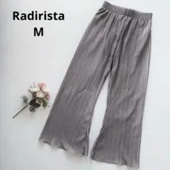 ラダリスタ しまむら グレー プリーツワイドパンツ フレアパンツ とろみ M