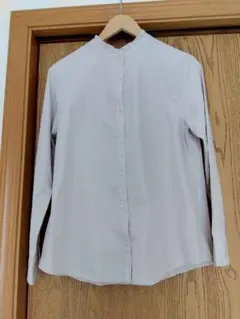 フリルネック 長袖シャツ ブラウス