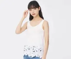 r*o様 【GU】ブラフィール　ペプラムタンクトップ（レース）XSサイズ