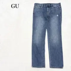 GU シガレットアンクルジーンズ クロップド丈 スキニー ローライズ シンプル