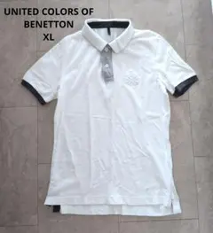 UNITED COLORS OF BENETTON ポロシャツ 白 ロゴ XLのサムネイル