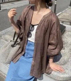 コラージュガリャルダガランテ ラミー2WAYシアーブラウス ブラウン