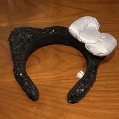 ユニバ USJ ハローキティ スパンコール カチューシャ ブラック