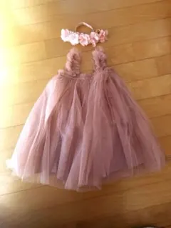 ベビードレス　ヘッドバンド付き　新品未着用　80㎝