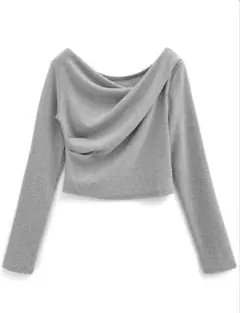 タグ付き GRL ドレープカシュクールトップス dk1362 グレー