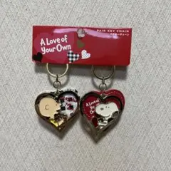 スヌーピーチャリーブラウン ペアハート型キーホルダーusj ユニバユニバーサル