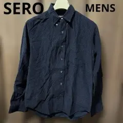 SERO ネイビー ドット柄　コーデュロイ メンズ　綿100% カナダ製