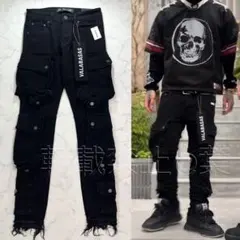 valabasas バラバサス スタックフレアダメージデニム ブラック 新品 M