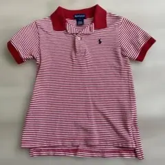 Ralph Lauren 赤と白のストライプ ポロシャツ 3T
