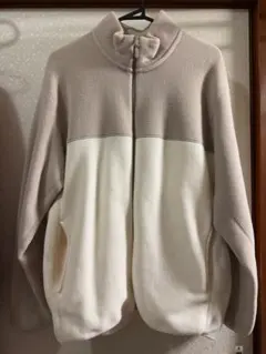UNIQLO フリースジャケット L ベージュ/ホワイト