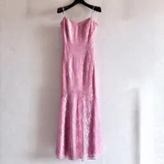 演奏会ピンクレース マーメイドドレス 7号編み上げ　パーティー　結婚式