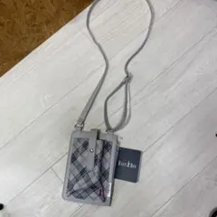 East Boy スマホショルダーバッグ グレー チェック柄