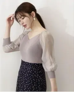 プロポ♡ハートカットボリュームスリーブニット