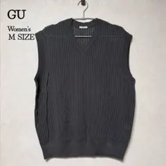 【美品】GU ニットベスト Mサイズ グレー