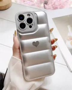 ハート×シルバー iPhone17ケース