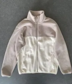 ベージュ フリースジャケット ジッパー付き　メンズ　レディース