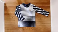 ミキハウス　ネイビーボーダー長袖カットソー 100cm