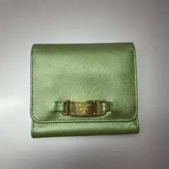 PRADA 三つ折り財布 サフィアーノレザー グリーン