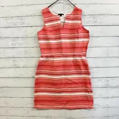 美品 トミーヒルフィガー ボーダー ワンピース マルチカラー 綿 ノースリーブ